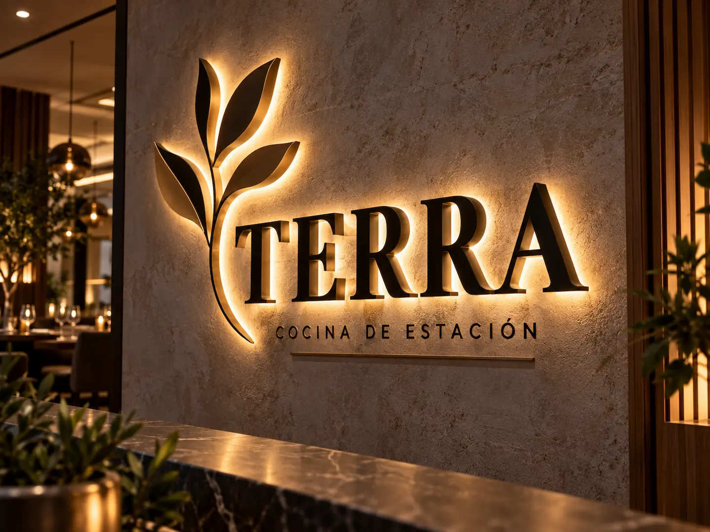 Letra corpórea negra con iluminación trasera efecto halo